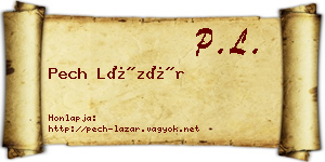 Pech Lázár névjegykártya
